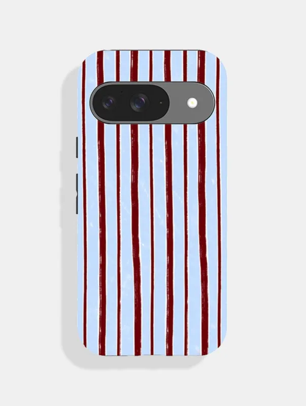 Brown And Blue Sketchy Stripes Ultra Protective Google Pixel Case sold by Skinnydip London