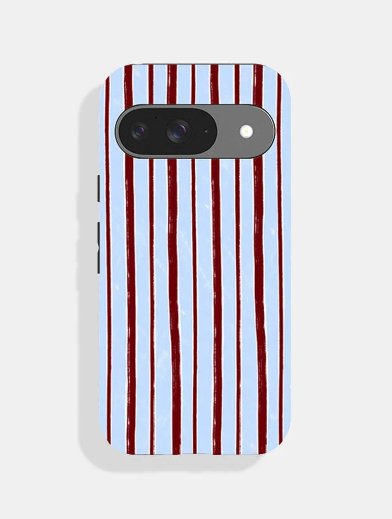 Brown And Blue Sketchy Stripes Ultra Protective Google Pixel Case sold by Skinnydip London
