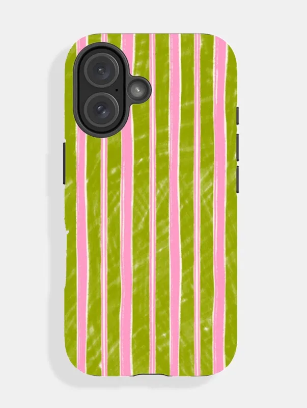 Pink And Green Sketchy Stripes Ultra Protective iPhone Case sold by Skinnydip London