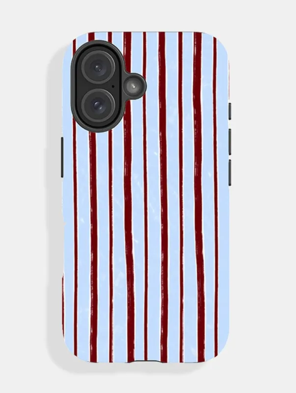 Brown And Blue Sketchy Stripes Ultra Protective iPhone Case sold by Skinnydip London