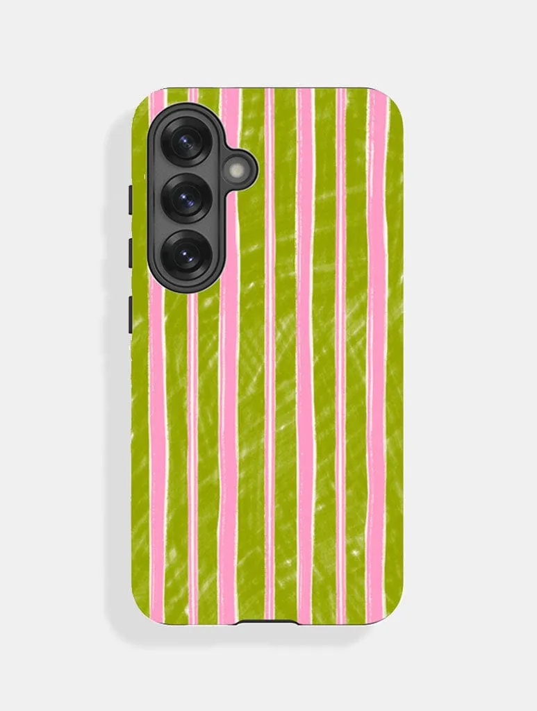 Pink And Green Sketchy Stripes Ultra Protective Samsung Case sold by Skinnydip London