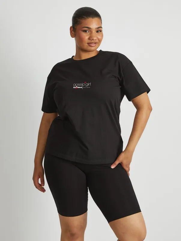 Gossip Girl x Skinnydip Skyline T-Shirt In Black sold by Skinnydip London