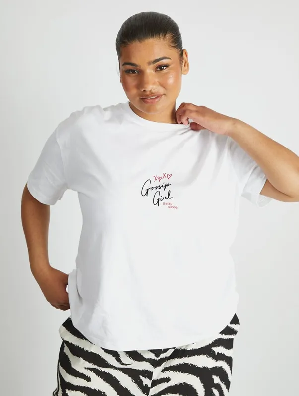 Gossip Girl x Skinnydip XOXO T-Shirt In White sold by Skinnydip London