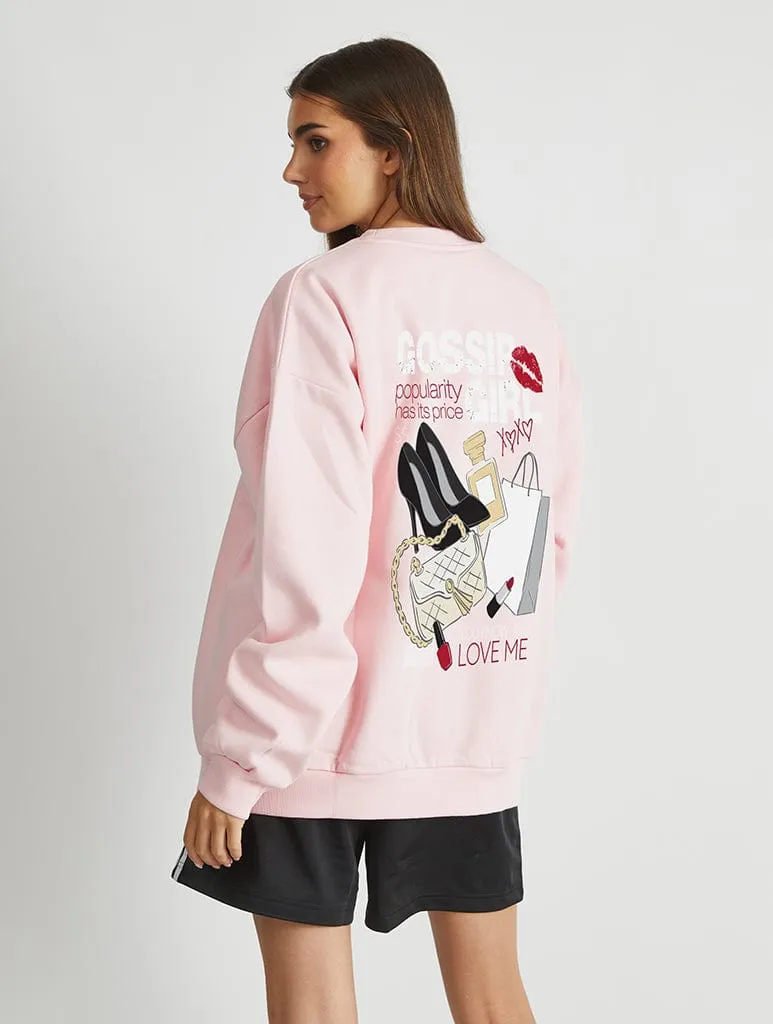 Gossip Girl x Skinnydip Magazine Sweatshirt In Pink sold by Skinnydip London