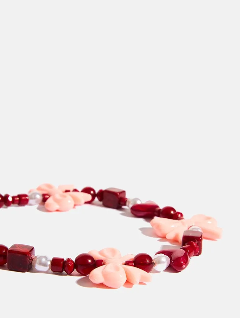 Burgundy Bows Beaded Strap sold by Skinnydip London product image thumbnail 3