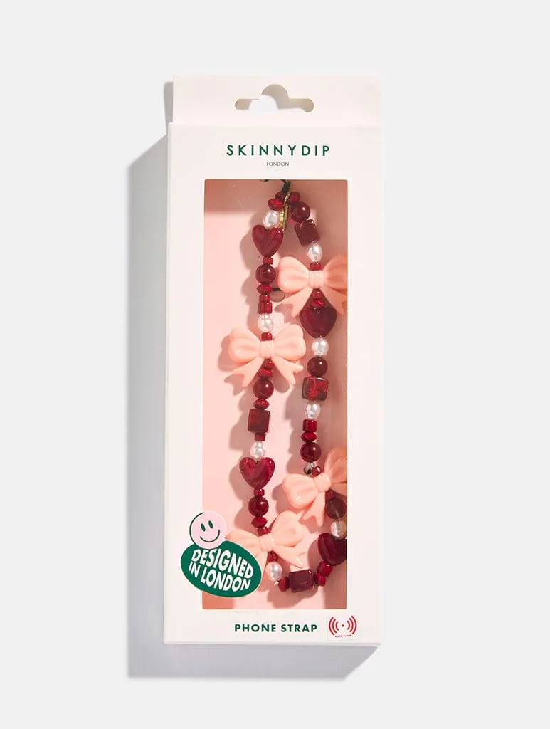 Burgundy Bows Beaded Strap sold by Skinnydip London product image thumbnail 4