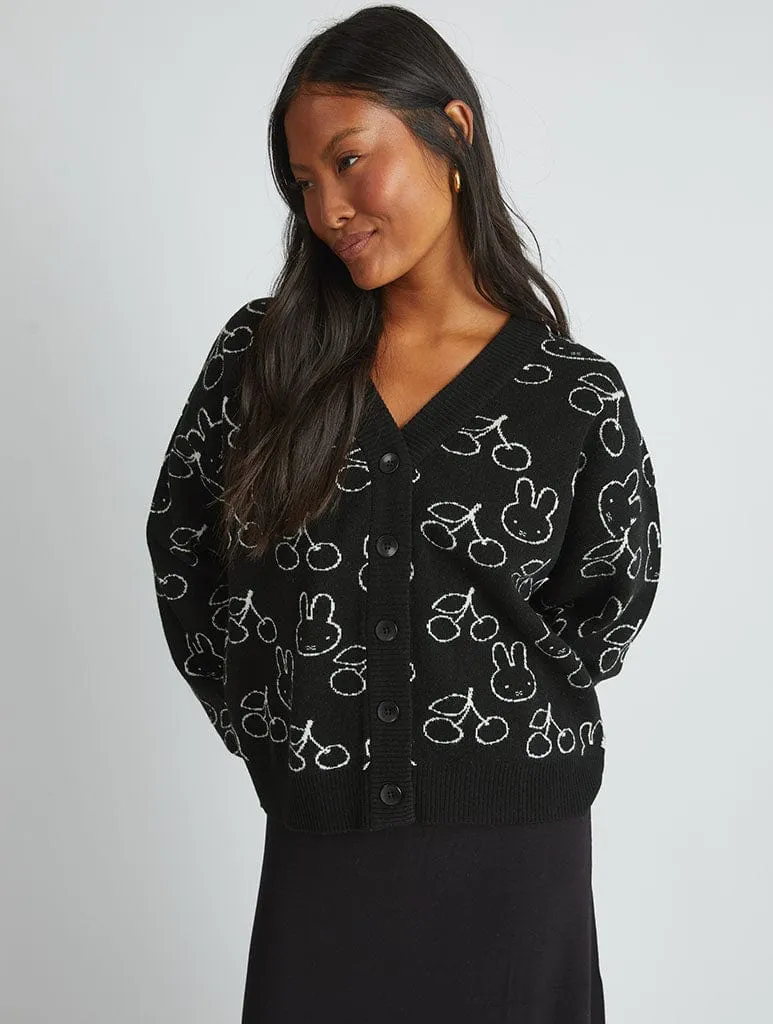 Miffy x Skinnydip Knitted Cardigan in Black sold by Skinnydip London product image thumbnail 5