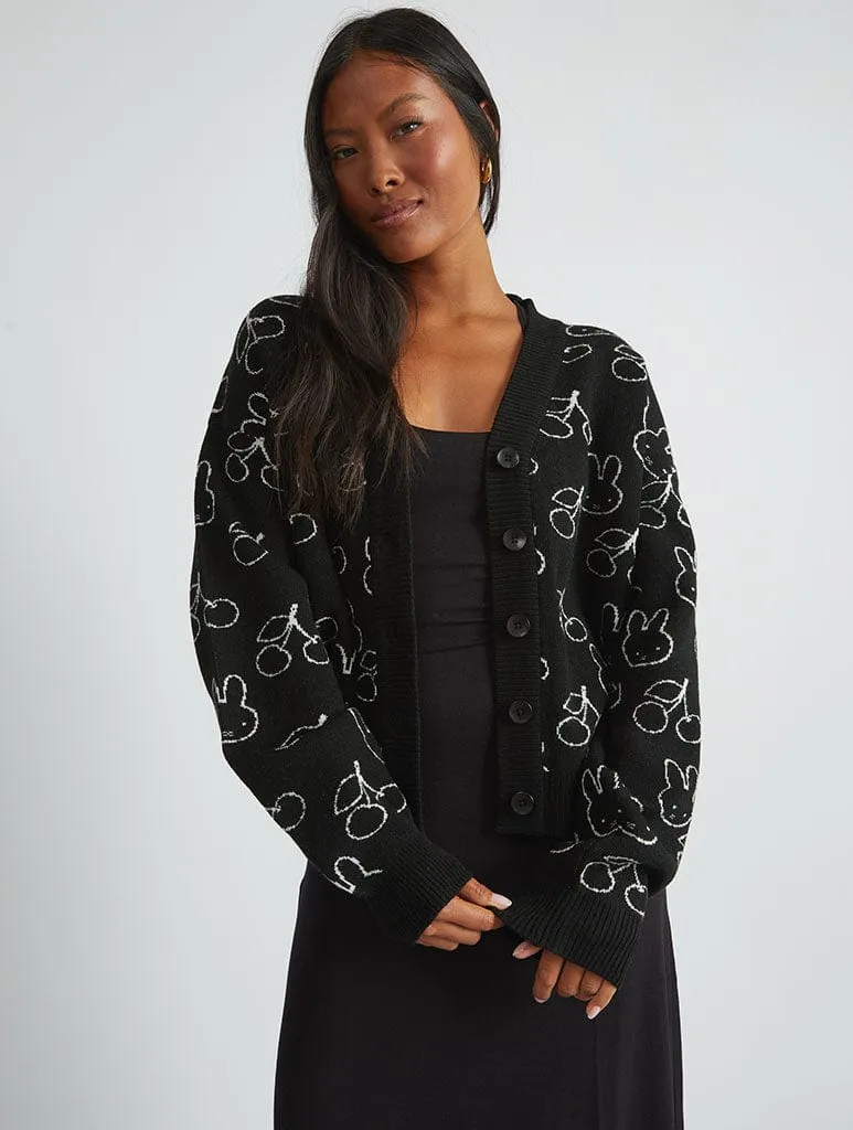 Miffy x Skinnydip Knitted Cardigan in Black sold by Skinnydip London product image thumbnail 2