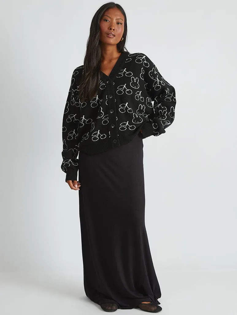 Miffy x Skinnydip Knitted Cardigan in Black sold by Skinnydip London product image thumbnail 4