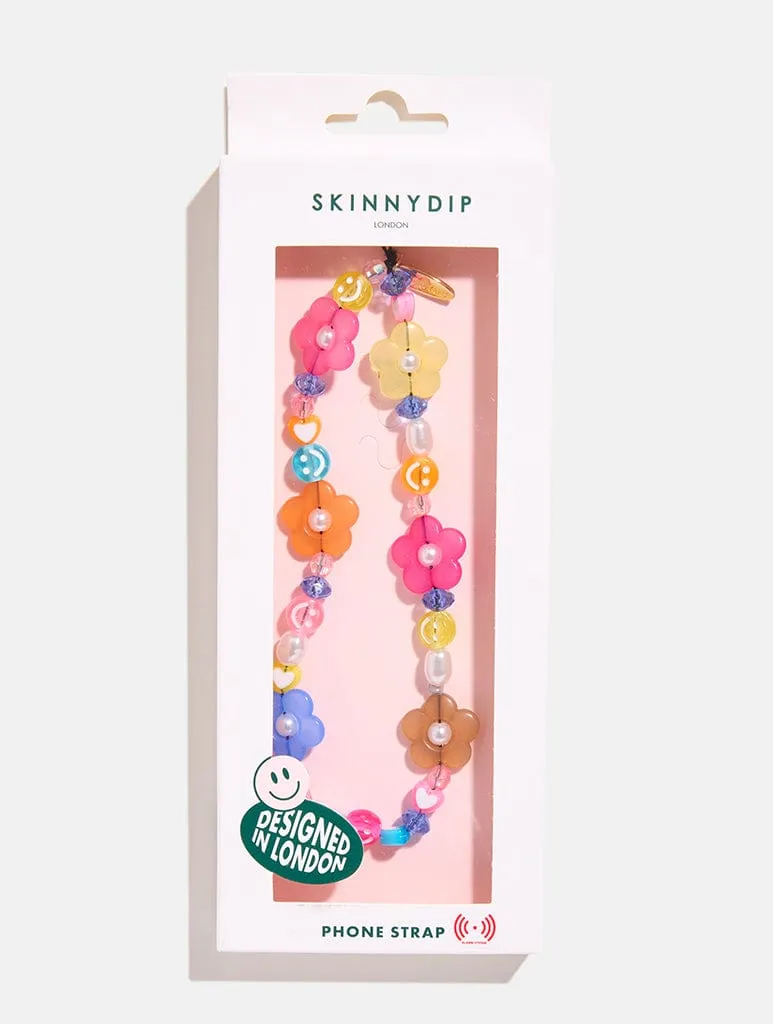 Multi Flower Beaded Phone Strap sold by Skinnydip London product image thumbnail 4