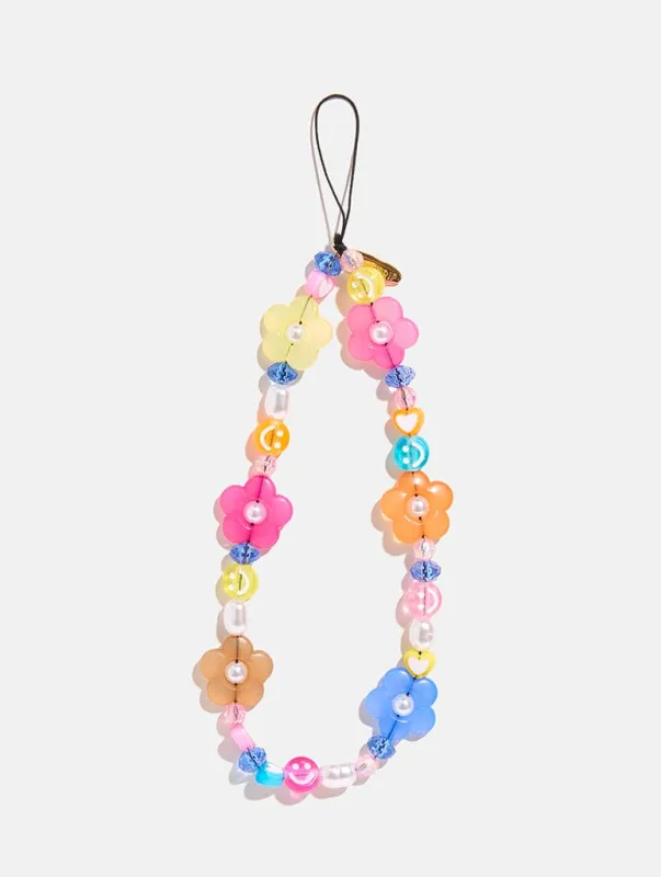 Multi Flower Beaded Phone Strap sold by Skinnydip London