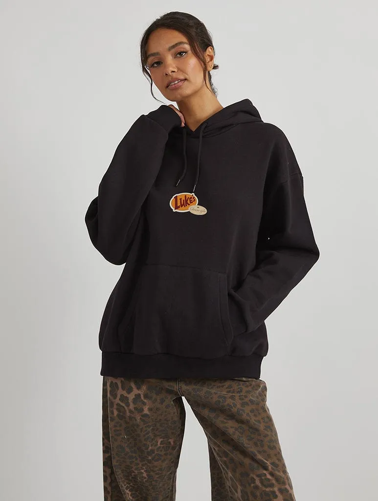 Gilmore Girls x Skinnydip Luke's Coffee Hoodie In Black sold by Skinnydip London product image thumbnail 2