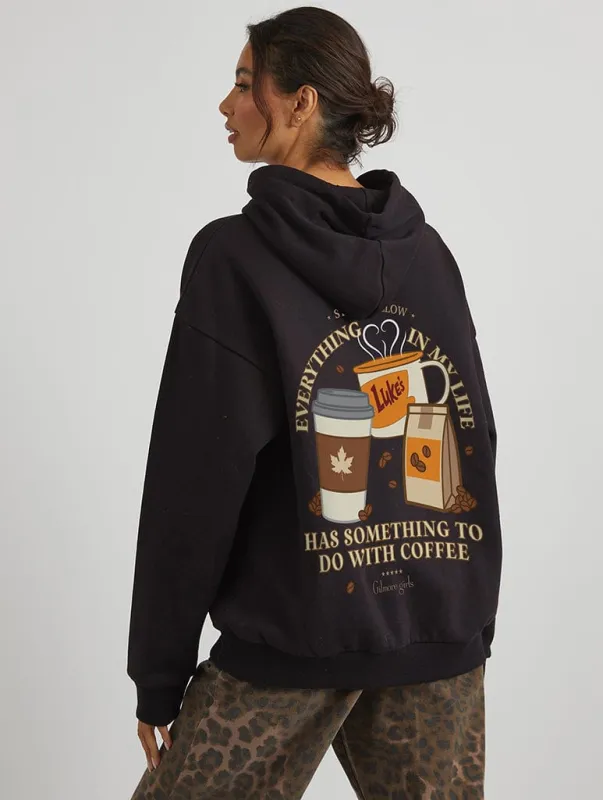 Gilmore Girls x Skinnydip Luke's Coffee Hoodie In Black made by Skinnydip London