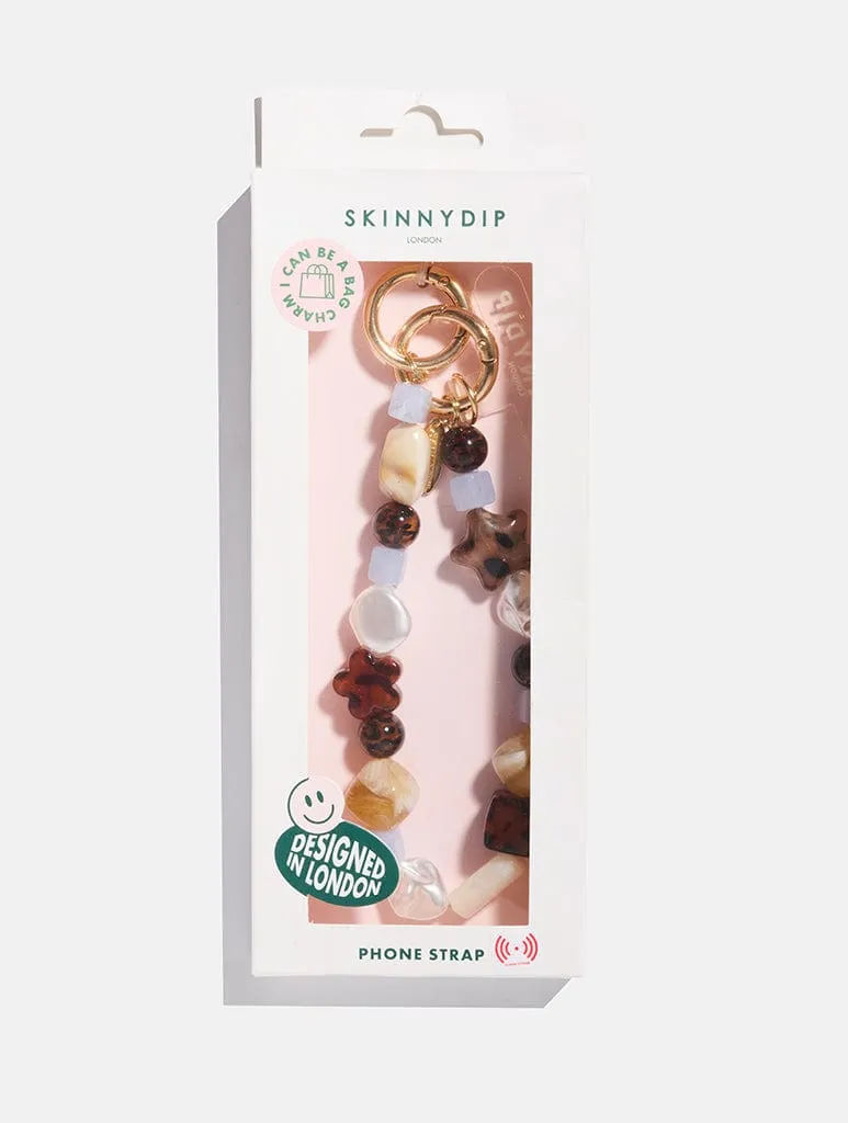 Tortoise Shell Blue Beaded Charm Strap sold by Skinnydip London product image thumbnail 4