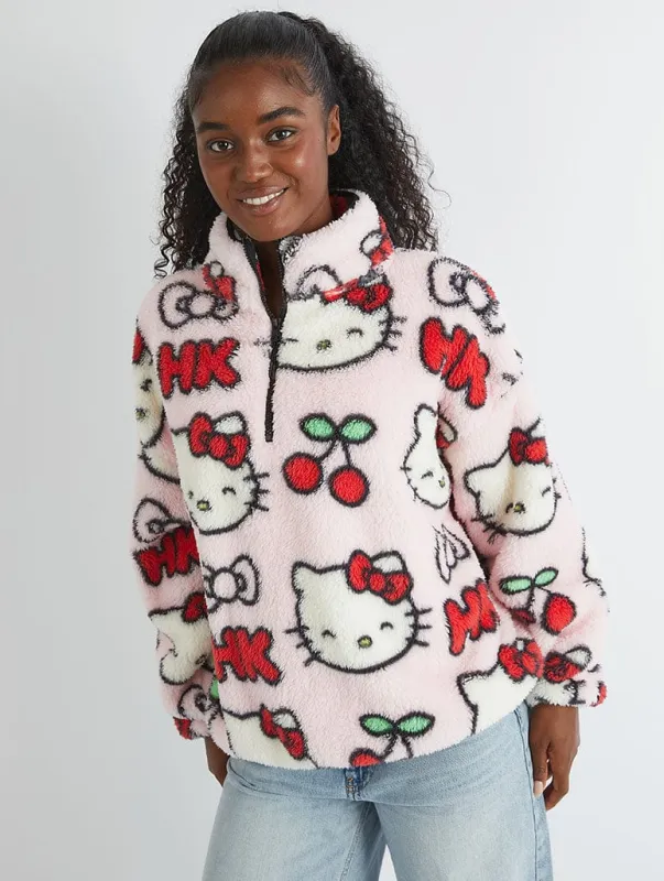 Hello Kitty x Skinnydip Cherry Longline Fleece made by Skinnydip London