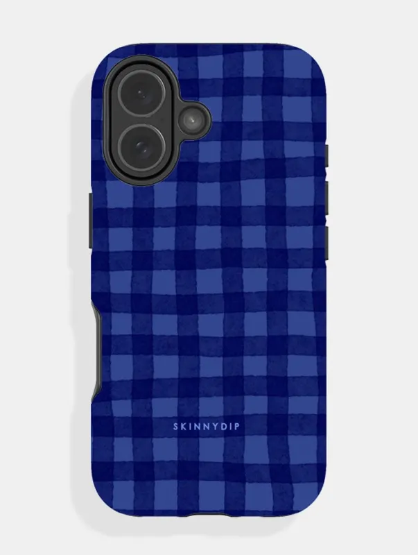Blue Gingham Ultra Protective iPhone Case sold by Skinnydip London