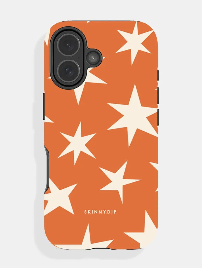 Orange and Cream Ditsy Star Ultra Protective iPhone Case sold by Skinnydip London