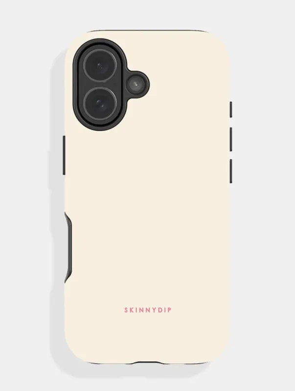 Cream Solid Colour Ultra Protective iPhone Case sold by Skinnydip London