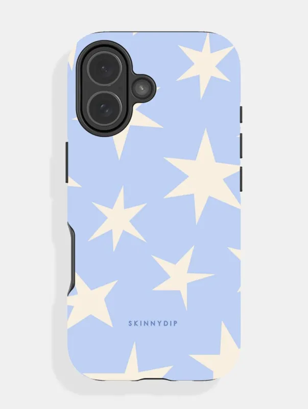 Blue and Cream Ditsy Star Ultra Protective iPhone Case sold by Skinnydip London