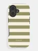 Green and Cream Stripes Ultra Protective iPhone Case sold by Skinnydip London