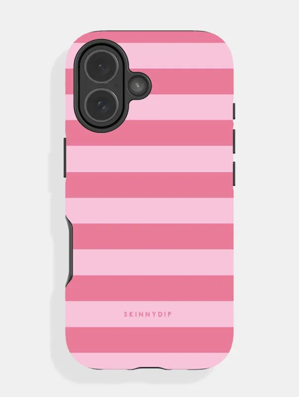 Pink Stripes Ultra Protective iPhone Case sold by Skinnydip London