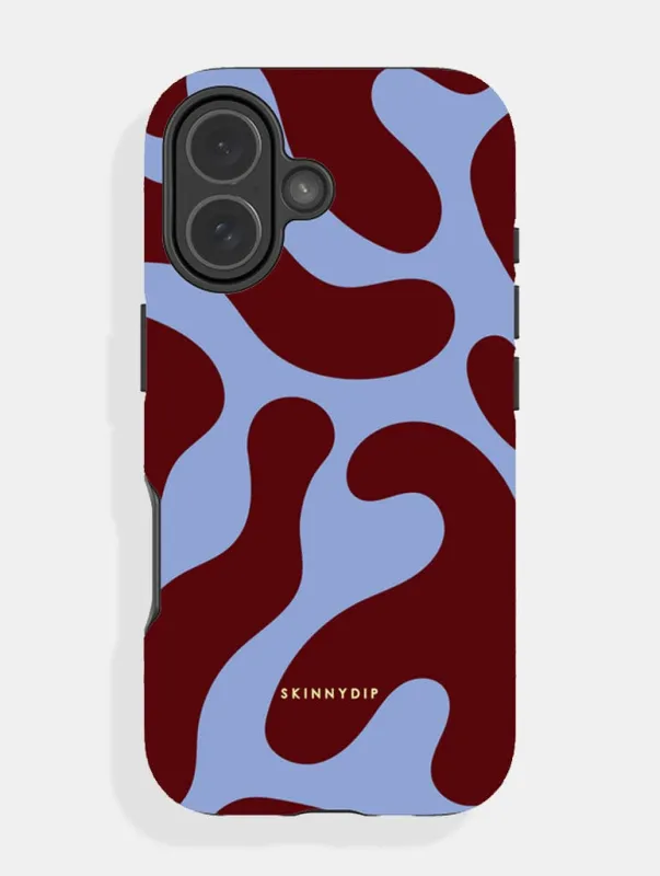 Blue and Maroon Pattern Ultra Protective iPhone Case sold by Skinnydip London