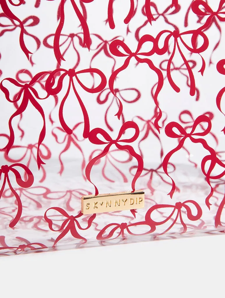 Burgundy Bow Wash Bag sold by Skinnydip London product image thumbnail 5