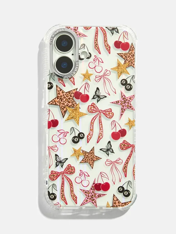 Leopard Cherry Scrapbook Shock iPhone Case sold by Skinnydip London