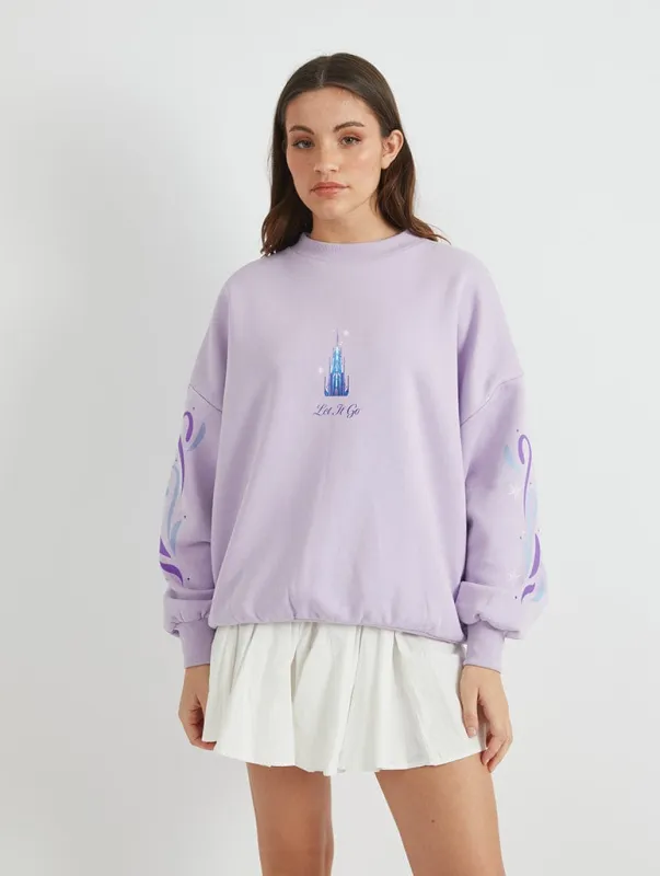 Disney Frozen Let It Go Sweatshirt In Lilac sold by Skinnydip London