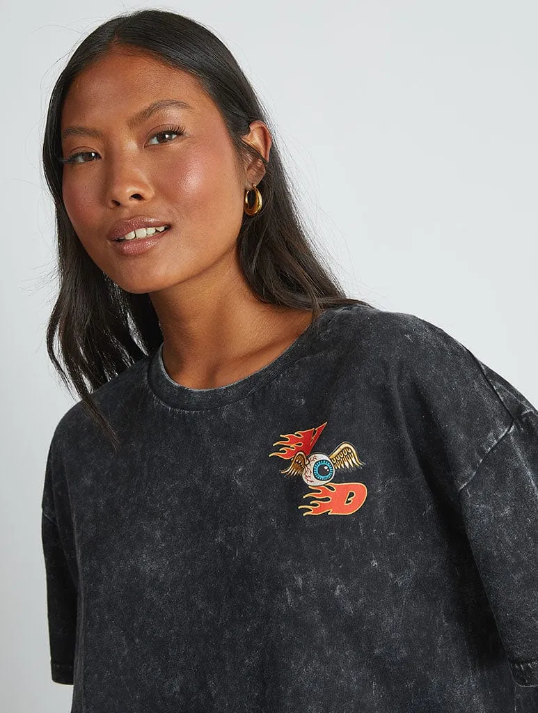 Von Dutch Sticker T-Shirt In Acid Wash sold by Skinnydip London product image thumbnail 3