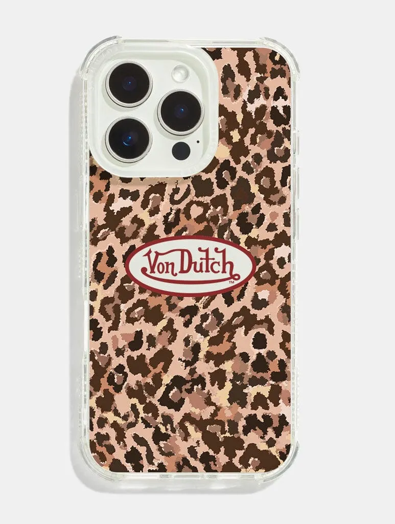 Von Dutch Leopard Logo Shock iPhone Case sold by Skinnydip London