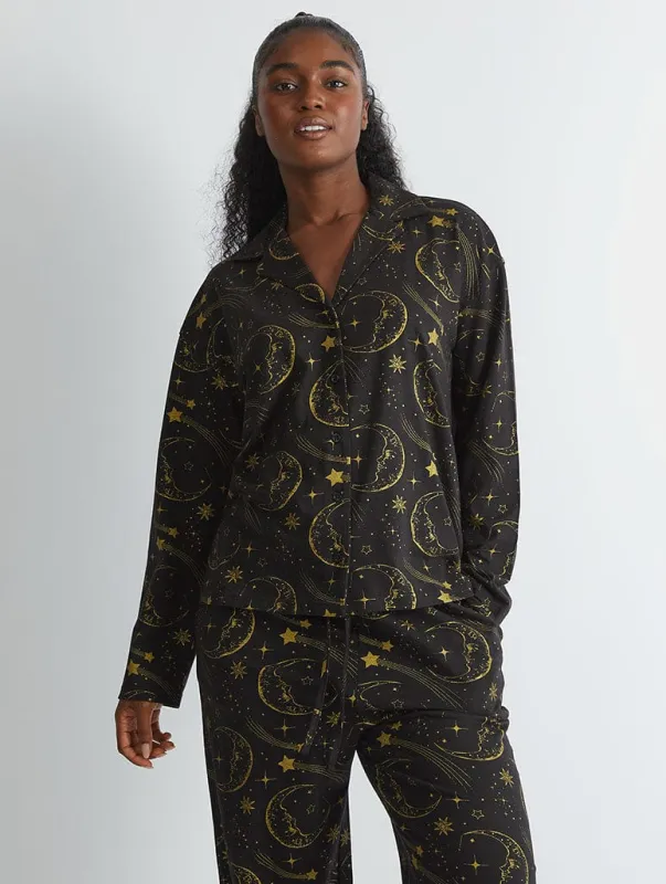 Celestial Pyjama Set in Black sold by Skinnydip London