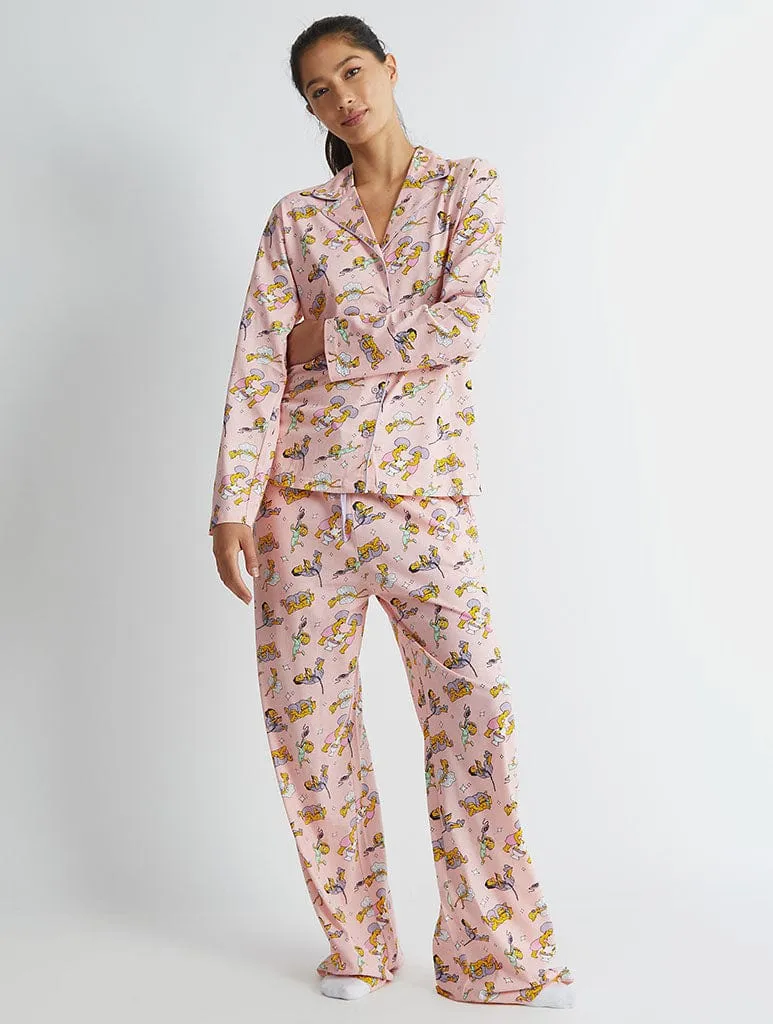 The Simpsons x Skinnydip Pyjama Set in Pink sold by Skinnydip London product image thumbnail 3
