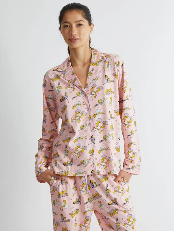 The Simpsons x Skinnydip Pyjama Set in Pink sold by Skinnydip London