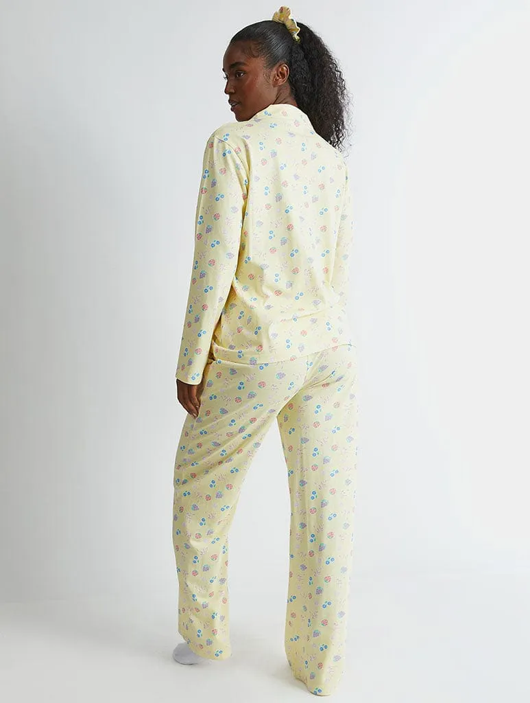 Yellow Ditsy Fruit Pyjama Set sold by Skinnydip London product image thumbnail 5