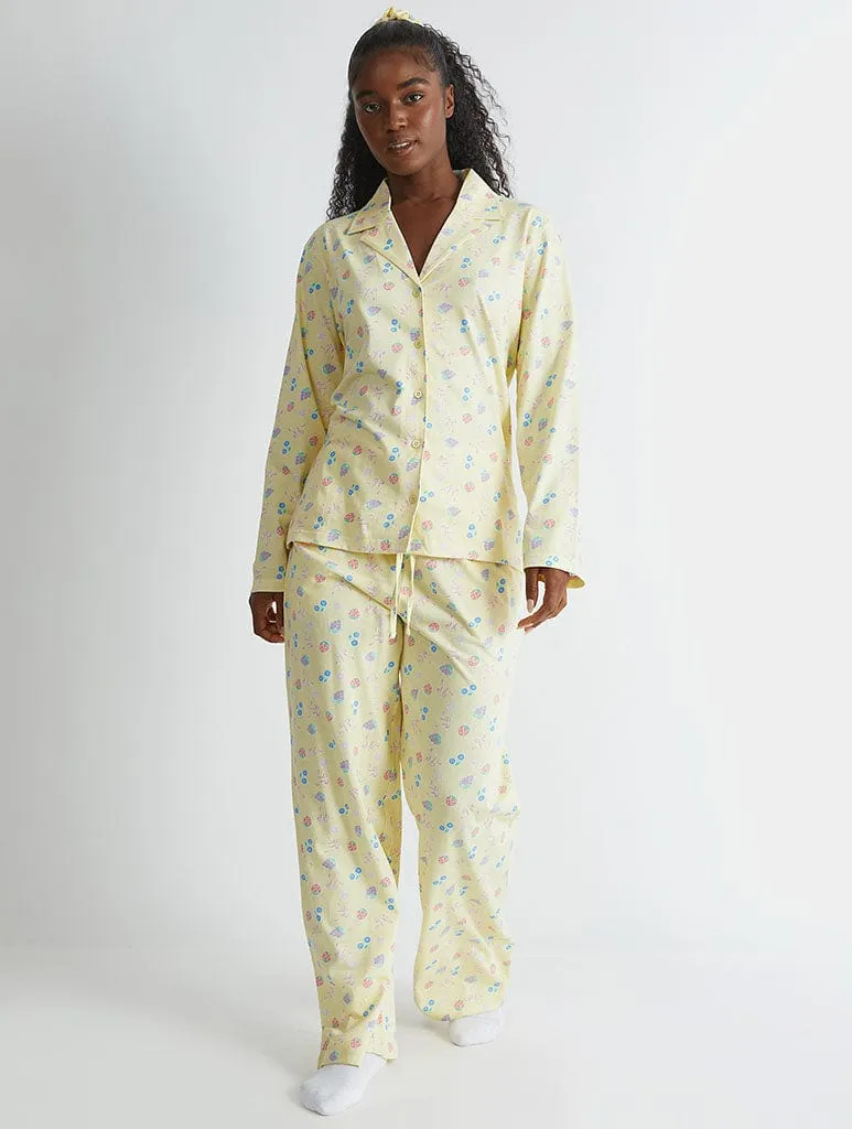 Yellow Ditsy Fruit Pyjama Set sold by Skinnydip London product image thumbnail 2