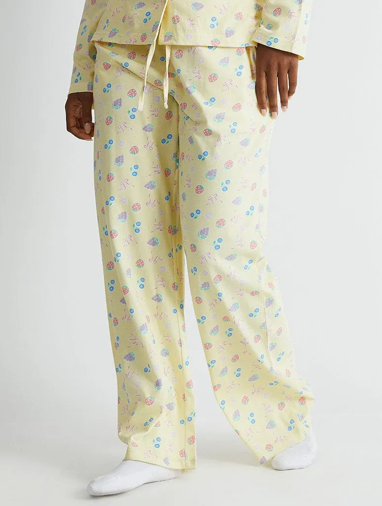 Yellow Ditsy Fruit Pyjama Set sold by Skinnydip London product image thumbnail 4