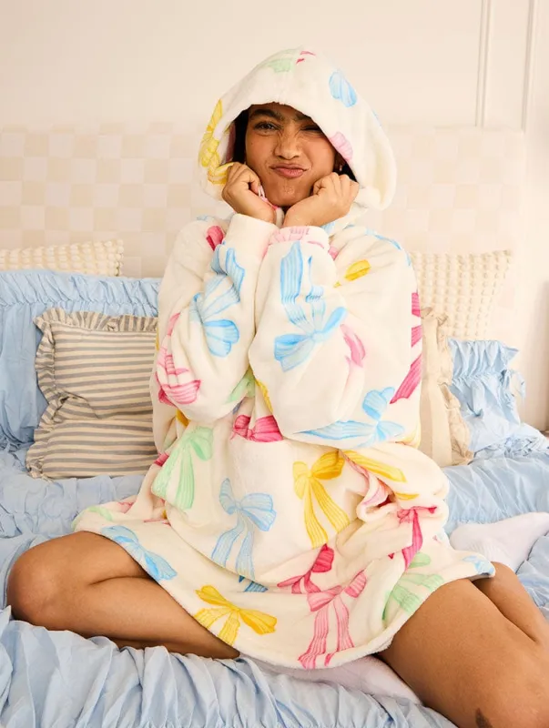Multicolour Bow Blanket Hoodie sold by Skinnydip London