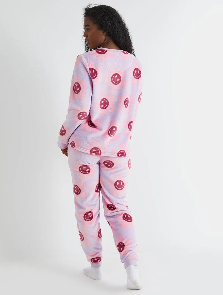 Happy Flower Lilac Twosie Fleece Pyjama Set sold by Skinnydip London product image thumbnail 5