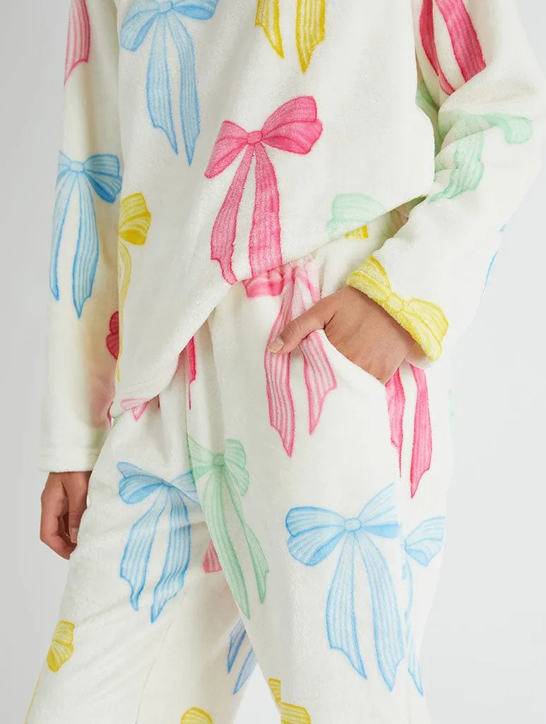 Multicolour Bow Twosie Fleece Pyjama Set sold by Skinnydip London product image thumbnail 4