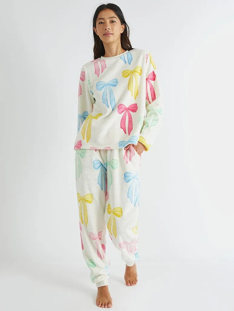 Multicolour Bow Twosie Fleece Pyjama Set sold by Skinnydip London product image thumbnail 3
