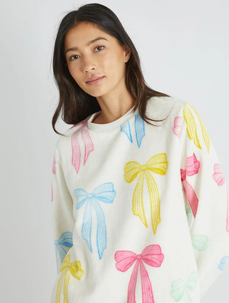 Multicolour Bow Twosie Fleece Pyjama Set sold by Skinnydip London product image thumbnail 2