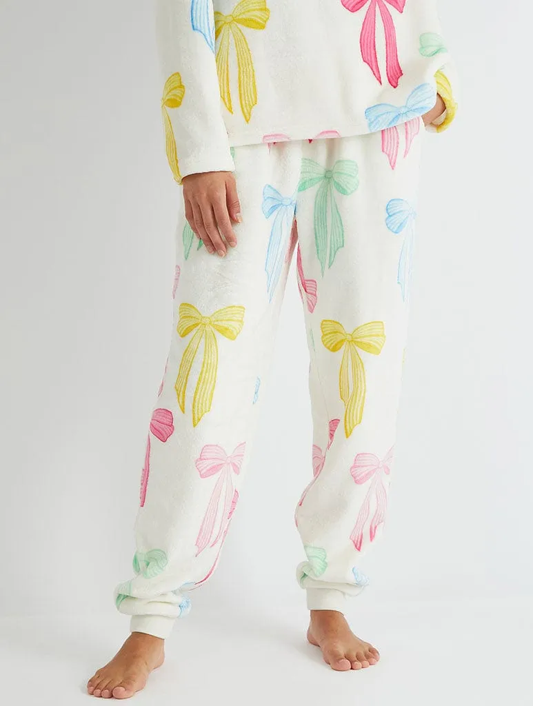 Multicolour Bow Twosie Fleece Pyjama Set sold by Skinnydip London product image thumbnail 5