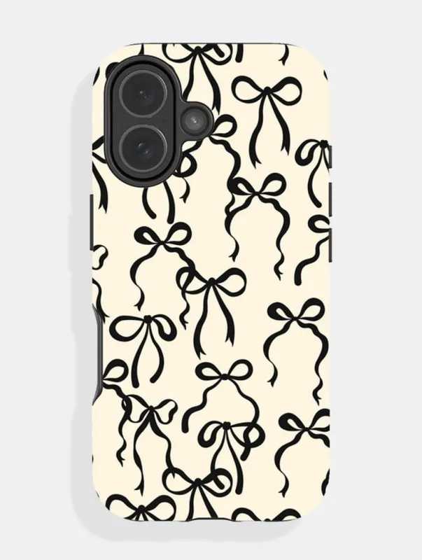 Cream And Black Bows Ultra Protective iPhone Case sold by Skinnydip London
