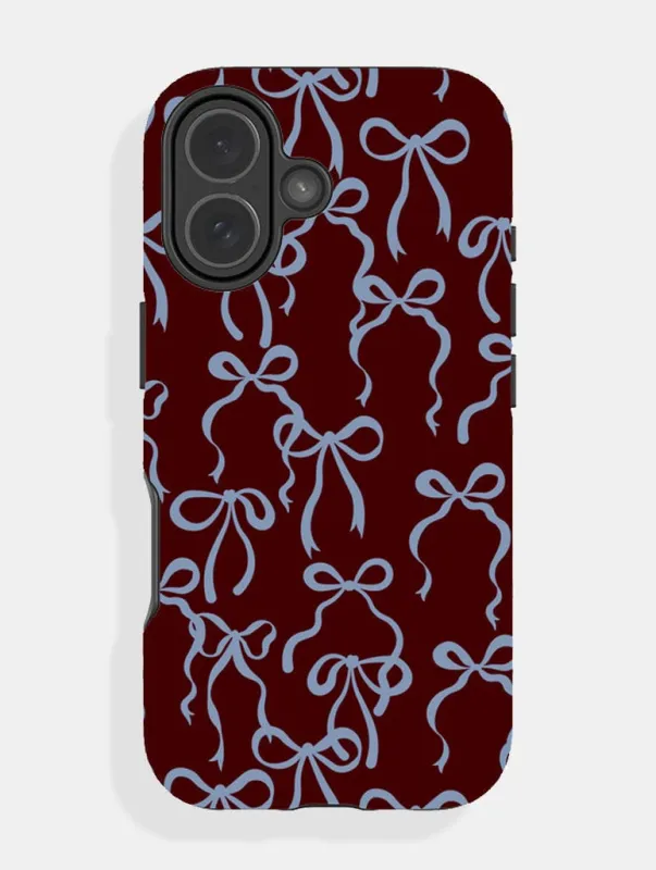 Brown And Blue Bows Ultra Protective iPhone Case sold by Skinnydip London