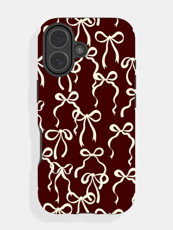 Brown And Cream Bows Ultra Protective iPhone Case sold by Skinnydip London