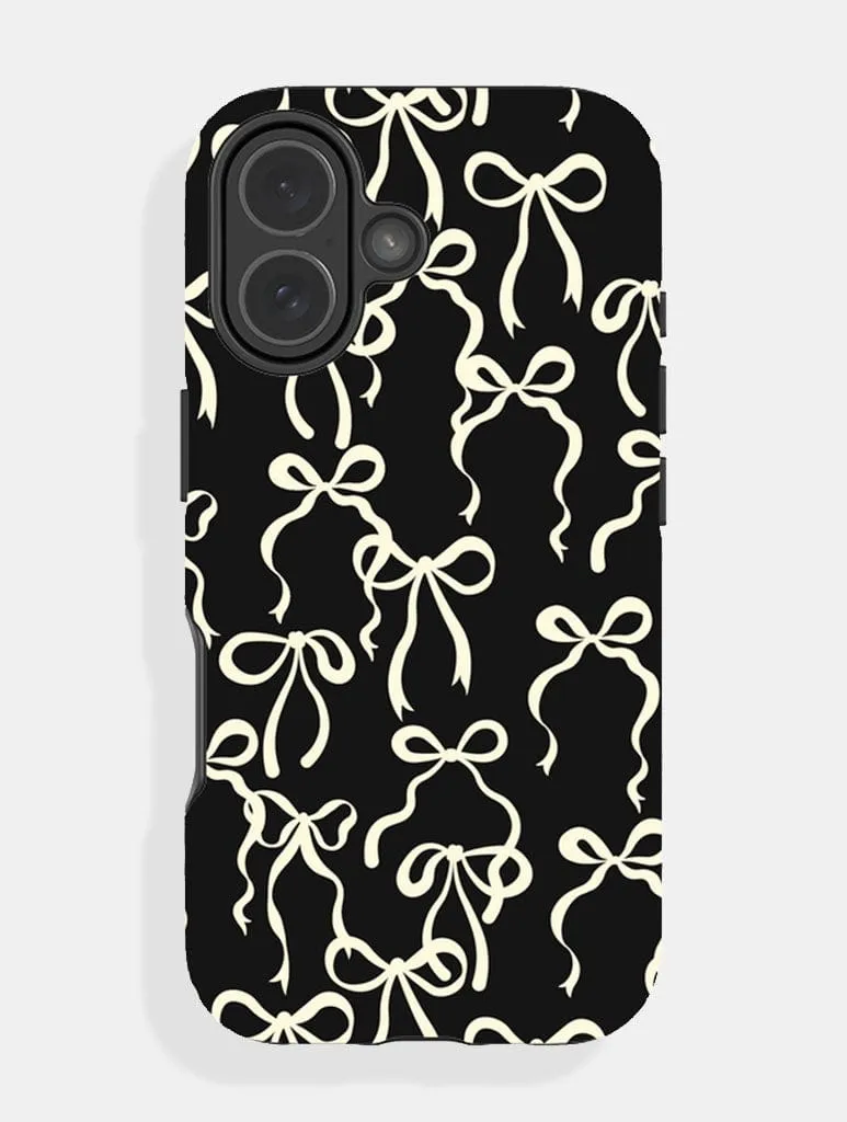 Black And Cream Bows Ultra Protective iPhone Case sold by Skinnydip London