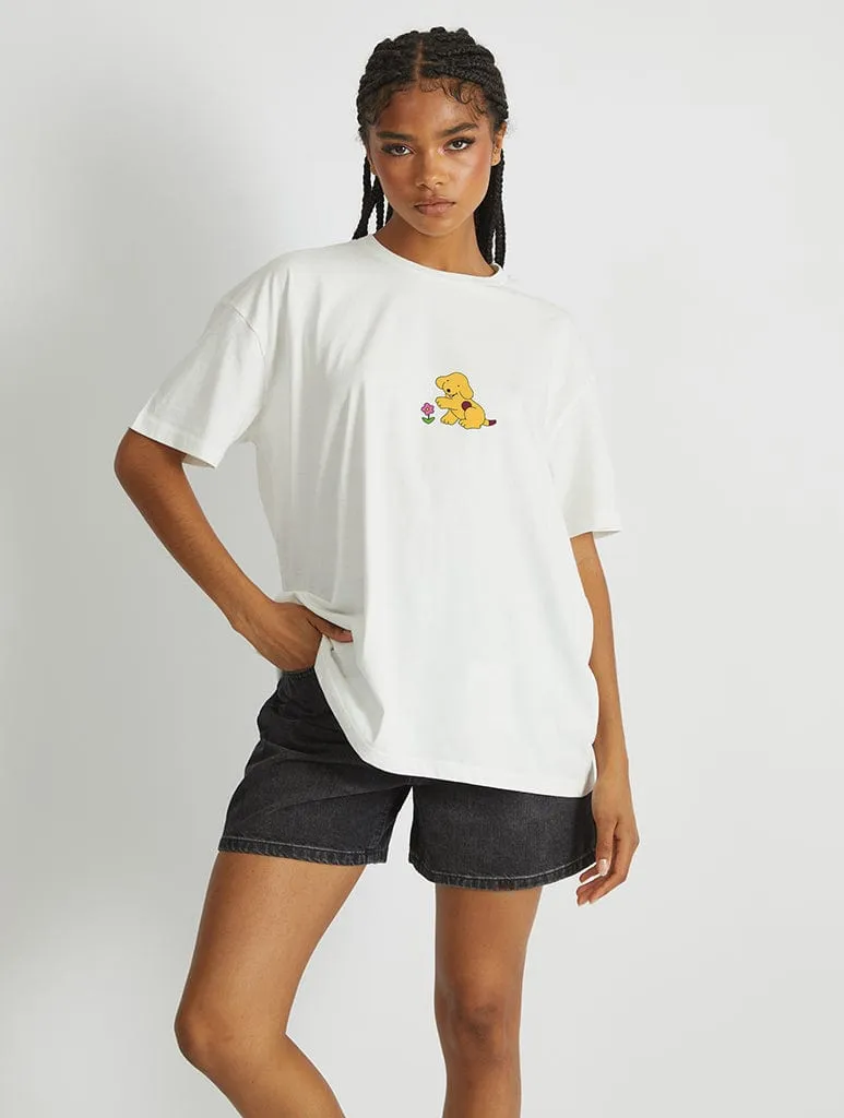 Spot The Dog Flowers T-Shirt In White sold by Skinnydip London product image thumbnail 2
