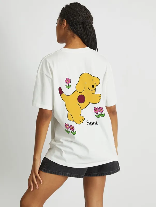 Spot The Dog Flowers T-Shirt In White sold by Skinnydip London