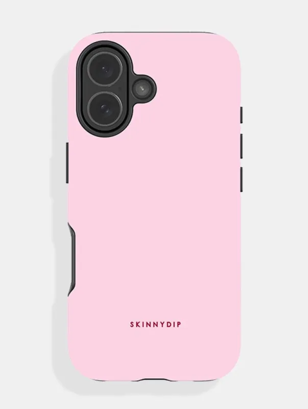 Light Pink with Red Solid Colour Ultra Protective iPhone Case sold by Skinnydip London